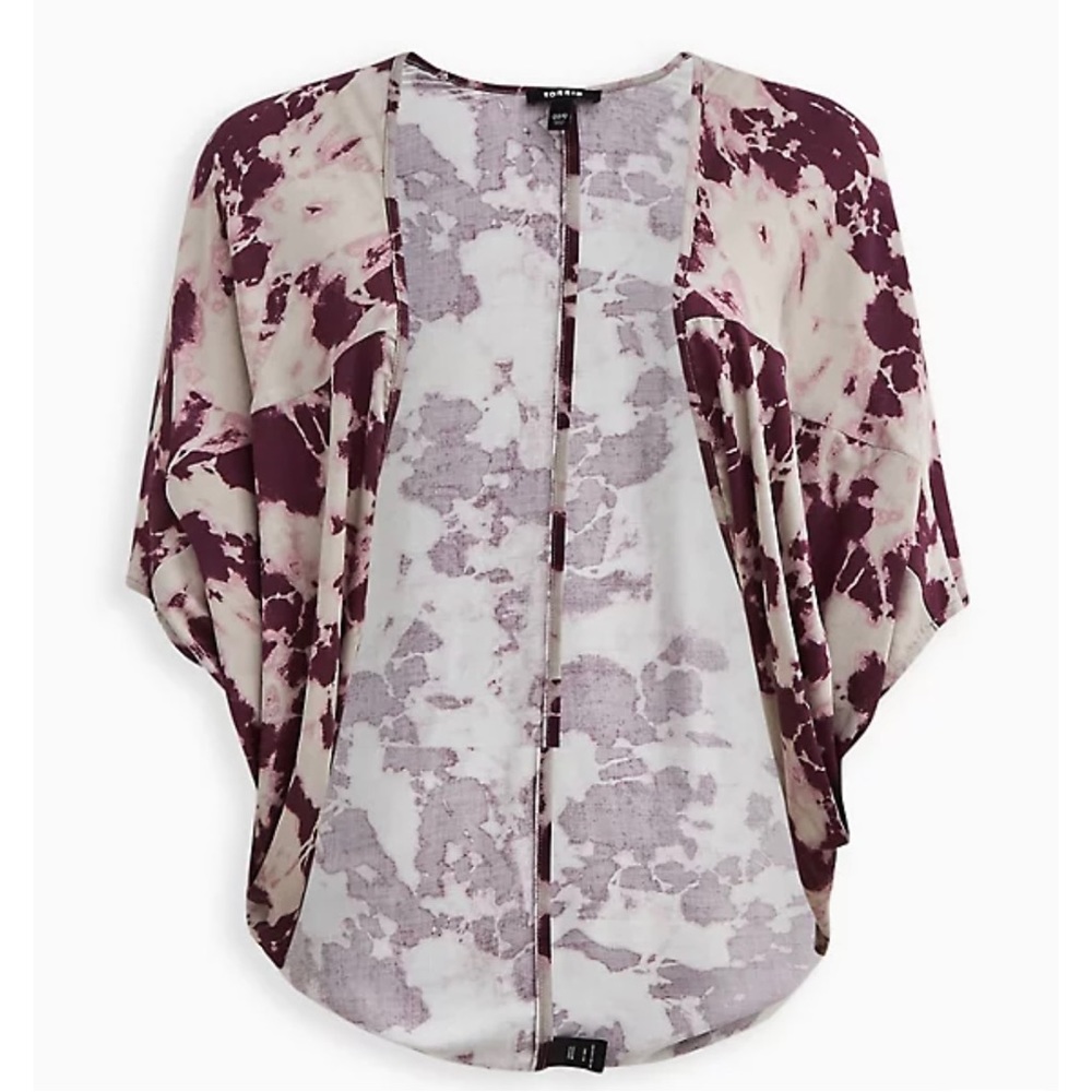 Torrid Purple/White Woven Fabric Kimono